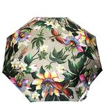 Anuschka Umbrella AUTO Open/Close - UPF 50+ Max Sun protection - 38” Waterproof Canopy - Fits in Handbag - Windproof Flexible Fiberglass - Floral Passion