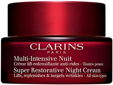 Clarins Super Restorative Night Cream | Anti-Aging Moisturizer For Mature Skin Weakened By Hormonal Changes | Illuminates & Densifies Skin | Lifts & Tones | Targets Spots & Wrinkles | 1.7 Ounces