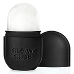 GLOW CUBE Ice Roller For Face Eyes and Neck To Brighten Skin & Enhance Your Natural Glow/Reusable Facial Treatment to Tighten & Tone Skin & De-Puff The Eye Area (Black)