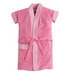 BUMZEE Pink Terry Cotton Girls Barhrobe Age - 4-5 Years (Pebn6116E-P.Pink)