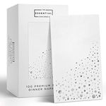 Stylish 7.5 x 4.25 Inch Silver Dinner Napkins, 100 Pack of White and Silver Napkins - Add Sparkle to Your Event with Party Napkins - Disposable 3 Ply Wedding Napkins for Reception