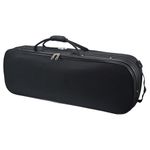 DIGERVY 4/4 Full Size Violin Case, Lightweight Portable Carrying Bag, Oblong Professional Hard Case with Shoulder Straps, Plush Lining for Students & Players, Black & Beige