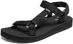 Ampeo Women's Arch Support Hiking Sandals Comfortable Summer Beach Walking Sport Athletic Water Sandals,Black,Size 7