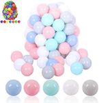 LANGXUN 50 100 200 Balls Soft Plastic Ball Pit Balls for Kids, Gift for Baby Toddler Birthday Christmas, Ball Pit Play Tent, Baby Kiddie Pool Water Toys, Party Decoration