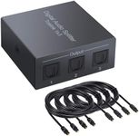 CAMWAY 3 Port SPDIF Toslink Digital Optical Audio Splitter Aluminum Alloy SPDIF Toslink 1 In 3 Out Support LPCM 2.0 DTS Dolby-AC3 with 4pcs 6ft Optical Cable for PS3 XBOX DAC Converter Blue-Ray DVD TV