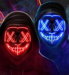 Halloween Mask, 2 Pack LED Mask Light Up Purge Mask, Scream Anonymous Scary Mask Halloween Costumes for Boys Girls