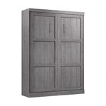 Bestar Pur Queen Murphy, 65-inch Space-Saving Wall Bed for Guest Room or Home Office, Bark Grey