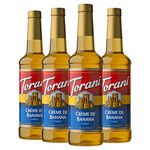 Torani Creme De Banana Syrup Bottle, 4 x 750 ml