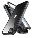 SUPCASE Unicorn Beetle Edge XT Series Case for iPhone SE (2020/2022) /iPhone 7 /iPhone 8, Slim Frame Clear Protective Case with Built-in Screen Protector (Black)