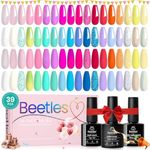 Beetles Pastel Gel Nail Polish Kit, 36 Colors Spring Nail Polish Set with Base Gel Glossy & Matte Top Coat for 2023 Spring Summer Nail Design Gift Easter Nail Decorations DIY Home