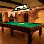 Wellmet Vintage Pool Table Light, 3 Lights Rustic Billiards Light Fixtures with Tiffany-Style Bear Shade for Game Room, Cabin, Billiards Table, Man Cave Farmhouse Chandelier for Wild West Style