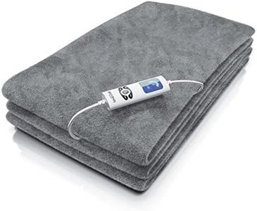 Brandson - Heizdecke - Kuschelheizdecke XXL 180x130 cm TÜV SÜD GS geprüft – Elektrische Wärmedecke mit Timer – Überhitzungsschutz – Abschaltautomatik – 6 Heizstufen - 160 Watt - grau