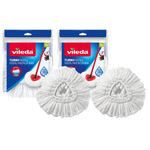 Vileda Turbo Spin Mop Refill, Pack of 2 Turbo Mop Head Replacements, Fits all Vileda Turbo Mops, Authentic Vileda Mop Head, White