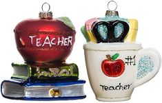 Set of 2 Hand Blown Glass Teacher O