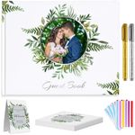 Share4Ever Wedding Guest Book, White Hardcover Polaroid Guest Book, 8 x 10, 120 Blank Pages of Guest Book Wedding Reception, Set of 4 Items in a Customized Wedding Gift Box