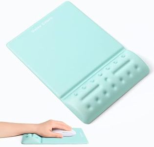 Univo Colors Turquoise Green Mouse Pad with Wrist Support Ergonimic Wrist Rest Gel Wrist Pad for Mouse Computer Laptop Desk Office Gaming Desktop Non-Slip Base Soft Memory Foam Fiber Gel Rest
