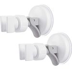 Adjustable Shower Head Holder Bathroom Suction Cup Handheld Shower Head Holder Mounting Bracket Plastic ABS with Chrome Polished for Marble Glass Metal Ceramic (2, Grey Wrench)