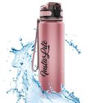 InstaLite Unbreakable Sports Water Bottle 1 litre with Time Markings, BPA Free Non-Toxic Water Bottle for Gym, Office Water Bottle (Rose Gold, 1000 ML)