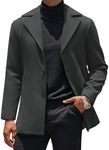 COOFANDY Mens Peacoat Jacket Notched Collar Trench Coat Mid Long Winter Coat Fashion