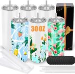 Joyclub Sublimation Tumblers 30 OZ Blank Tumblers for Sublimation Skinny Bulk Double Wall Insulated Cups with Individually Gift Boxed and Shrink Wrap Films for Heat Transfer 6 Pack