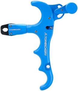 TOPARCHERY Compound Bow Release Archery Release Aids Thumb Release 360°Rotating Bow Release, 4 Finger Bow Release, Aluminum, Compound Bow Accessories (Blue)