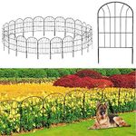 Decorative Garden Fence 25Pack, Metal Rustproof Iron Landscape Wire Folding Fencing Ornamental Panel, Outdoor Rustproof Fence Panel Animal Barrier Flower Bed Border for Patio Backyard (60CM X 825CM)