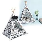 Necygoo Pet Teepee Tent with Cushion Blackboard 24" for Small Dog Cat Small Pet Tent Bed Puppy House