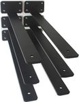 6 Pack - 14 Inch Black Hidden Invisible L Shelf Brackets (1/5 Inch Thick), Heavy Duty Floating Industrial Iron Brackets for Shelves