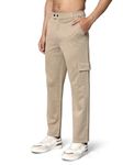 Vogaan Stretchable Lycra Stylish Cargo Pant for Men | Regular Slim Fit | Men's Stretchable Cargos with 5 Pockets | Mens Street Wear Casual Trouser Pants (Beige_36)