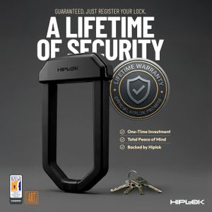 Hiplok DX1000 U-Lock – Heavy Duty Bike Lock, Black