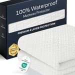 100% Waterproof King Mattress Protector - 360 Protection Against Spills, Stains & Accidents for Parents & Pet Owners - Noiseless & Cooling Viscose Made from Bamboo (White)