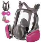 Reusable Full Face Respirator mask, 6800 Organic Vapor Mask with Filters 60921 & 2097, Dust Masks Anti Fog, for Painting, Mechanical Polishing, Welding, Staining, Sanding & Cutting