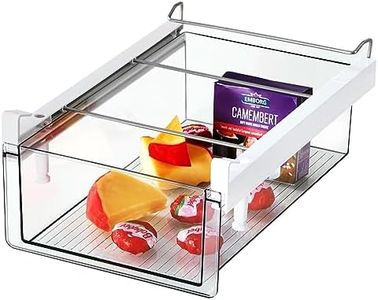 vacane Upgradation Refrigerator Drawers XL,Fridge Drawer With Handle Pull Out Fridge Bins Organizer, Extra-Long/Stretch 19.5",Extra-Deep Storage Cheese, Deli Meat, Drinks, Fruit, Vegetable