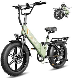 Jasion X-Hunter ST Foldable Electric Bike for Adults with 20'' Fat Tire,Up to 71 Miles Range Ebike,1400W Peak Motor,30+MPH E Bike,Full Suspension&Dual Hydraulic Disc Brakes Bicycles