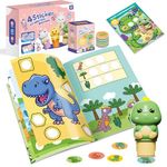 Martiount Sticker Stamper Dinosaur Toys for Girls 3 4 5 6, 24-Page Activity Pad and 300 Stickers,Arts and Crafts Fidget Toy, Sticker Books Travel Toy for Toddler 3+