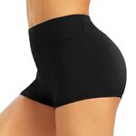 TNNZEET Biker Shorts Women - 8"/5"/3" High Waisted Tummy Control Workout Gym Spandex Booty Yoga Volleyball Shorts, A-black, Large-X-Large