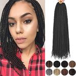 12 Inch Crochet Box Braids Hair - Short Crochet Box Braids,Box Braid Crochet Hair,Crochet Box Braids Pre Looped,100% Kanekalon Crochet Braids Box Braids,1cm In Diameter 3X,6 Packs 132 Strands(#1B)