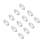 HooAMI 20pcs 925 Sterling Silver Oval Spacer Beads Charms Jewellery Findings Making Craft 6mmx3mm