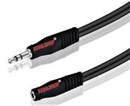 KEBILSHOP 15 Meter 3.5mm Male to female Stereo Aux extension Cable Compatible with Headphone, MobilePhone, Car Stereo, Home Theatre & More,Black,1pc Pack. (15 Meter)