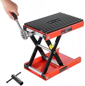 VEVOR Motorcycle Lift 1200lbs Capacity Motorcycle Stand, Deepened Anti-Slip Rubber Motorcycle Scissor Jack, Heavy Duty Steel Bike Repair Center Stand with Ratchet and Crank for ATVs, Dirt Bikes