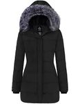 Wantdo Womens Winter Quilted Thicken Parka Coat Warm Puffer Coat Black M