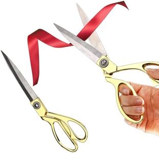 2 Pack Scissors All Purpose Heavy Duty 10.5" Stainless Steel Ribbon Cutting Scissors, Sharp Scissors for Leather Fabric Paper Ribbon Crafting Cutting, Sewing Shears for Home Office Artists