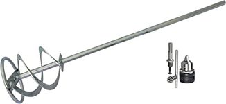 DUMDAAR mini paint mixer rod Suitable for Drilling Machine and hammers 15"x 3" Steel SIlver with 13mm drill chuck adaptor