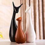 URBAN SENSE | Deer Family Showpieces | Decorative Item for Home Living Room | Antique Artpiece for TV Unit Centre Table | Gift for House Warming | Ceramic Figurine (Black Brown & White)