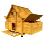 Cocoon 1000-2N Large Chicken Coop – Wooden Hen House with 6 Nesting Boxes, Dual Pull-Out Trays, Auto Door Ready & Rot-Proof Legs for 6–10 Birds