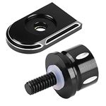 Qiilu Motorcycle Rear Seat Bolt Tab Cover, Black Aluminum, Universal Fit for Harley