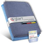 Glart 47TB Set of 2 Car Microfibre Cloths Drying Cloths for Car Care, Car Paint, Motorcycle, Kitchen, Dishes - Waffle - 70 x 40 cm blue, Microfibre Cloths also for Window Cleaners