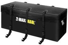 MAXXHAUL 70209 Soft Shell Cargo Carrier Bag for Hitch Mount Cargo Rack - Heavy Duty and Water Resistant 47 inch 20 inch x 20 inch Black with Tie Down Straps