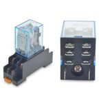 12V AC/DC Coil Power Relay LY2NJ DPDT 8 Pin HH62P JQX-13F With Socket Base - Premium and Reliable (12V DC 8 Pin)