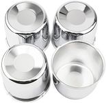 4pcs Push Through Wheel Center Caps Chrome Silver for 108MM 4.25" Center Bore Auto Trailer Wheel Rim